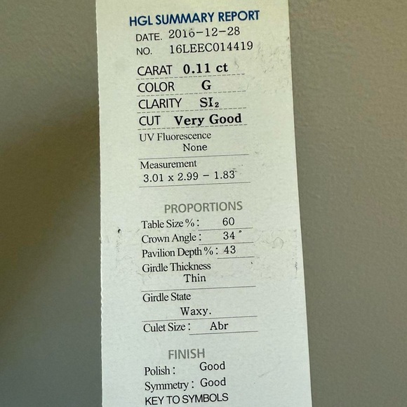 14K White Gold Diamond Necklace Round Brilliant HGL Diamond 11ct Clarity Sl2 - Picture 7 of 10